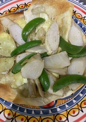 ウドとスナップえんどうのピザ-レシピのメイン写真