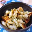 お手軽おつまみ。手綱ちくわの大葉和え
