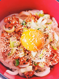 秒で出来る肉味噌うどん-レシピのメイン写真
