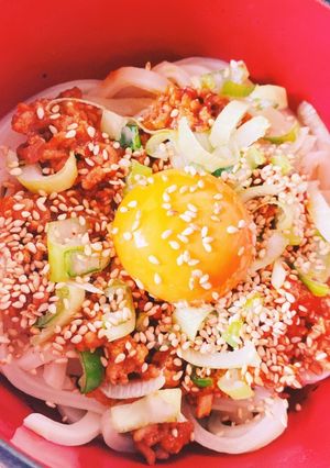 秒で出来る肉味噌うどん-レシピのメイン写真