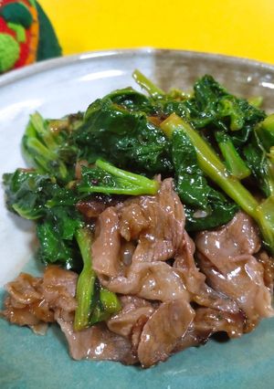 なばなと牛肉のオイスター炒め-レシピのメイン写真
