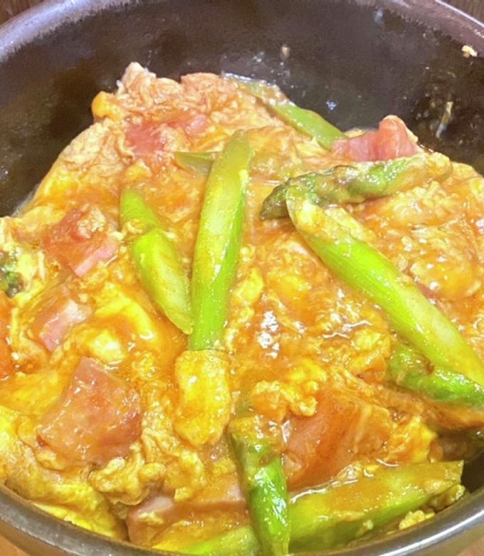 から揚げとトマトジュースで親子丼-レシピのメイン写真