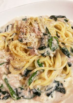 ツナとほうれん草のクリームパスタ-レシピのメイン写真