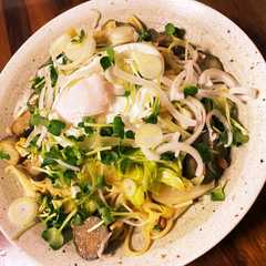 รูปของ ナスとツナの具沢山☆納豆パスタ♡♡
