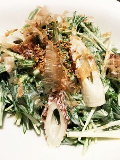 5分で【水菜とちくわのサラダ】-レシピのメイン写真