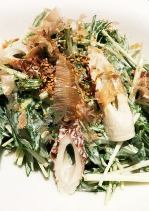 5分で【水菜とちくわのサラダ】-レシピのメイン写真