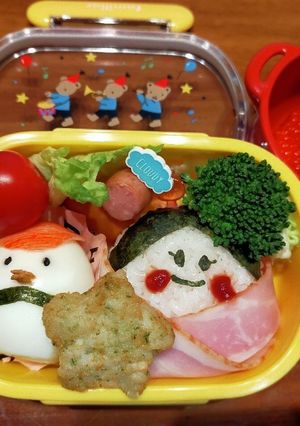 キャラ弁 学芸会「つるの恩返し」〈3月〉-レシピのメイン写真