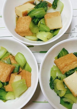 簡単!厚揚げとチンゲン菜の煮物-レシピのメイン写真