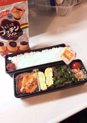 鮭の和風ヘルシー弁当　ミニプリンつき-レシピのメイン写真