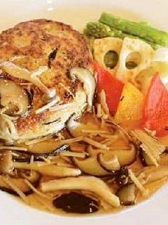 和風きのこハンバーグ 野菜のグリル添え-レシピのメイン写真