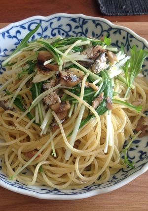 簡単☆オイルサーディンと水菜のパスタ-レシピのメイン写真
