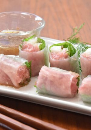 さっぱり美味♪マグロのたたき生春巻き-レシピのメイン写真