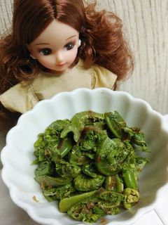 リカちゃん♡こごみわさび風おかか和え-レシピのメイン写真