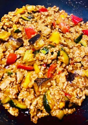 グリル野菜と挽肉を合わせて　竹松のカレー-レシピのメイン写真
