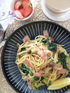ほうれん草とベーコンの和風パスタ♪-レシピのメイン写真