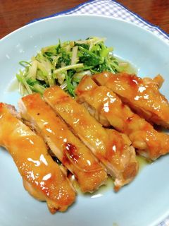 鶏の照り焼き(三つ葉を添えて)-レシピのメイン写真