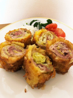 ♪春キャベツ&豚肉のまきまき揚げ♪-レシピのメイン写真