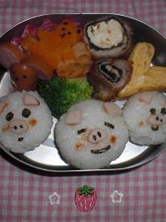 3匹のこぶたちゃん弁当-レシピのメイン写真