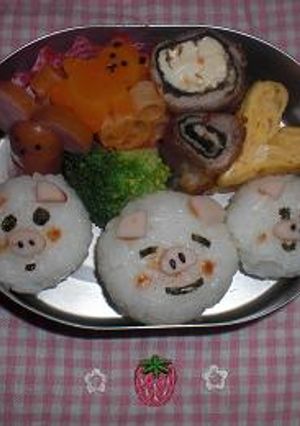3匹のこぶたちゃん弁当-レシピのメイン写真