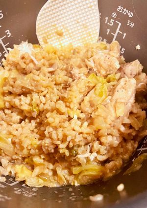 炊飯器で玄米チキン炊き込みご飯-レシピのメイン写真