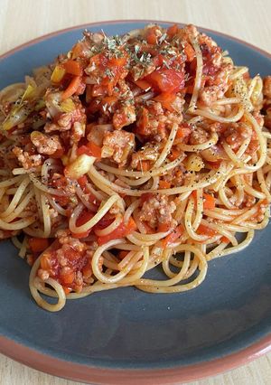 ひき肉とキャベツのトマトソースパスタ-レシピのメイン写真