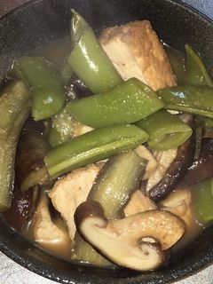 厚揚げと茄子とスナップエンドウのポン酢煮-レシピのメイン写真