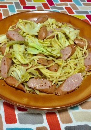 超簡単☆旨味堪能!ザワークラウト風パスタ-レシピのメイン写真
