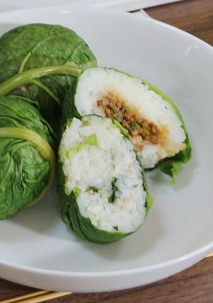 勝山水菜で包むおにぎり【ＪＡ福井県】-レシピのメイン写真