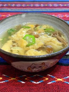 オクラとなめこのかき卵スープ-レシピのメイン写真