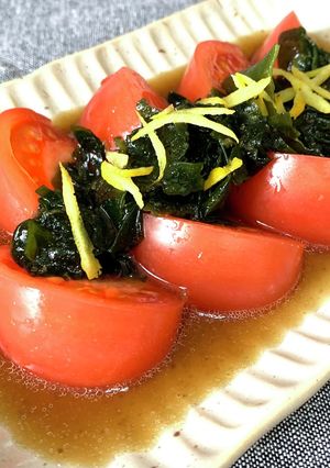 ゆず香る♪トマトのわかめドレッシングがけ-レシピのメイン写真
