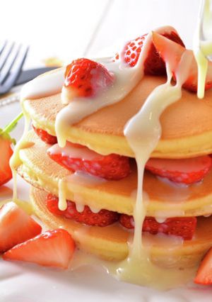 れん乳といちごのパンケーキ-レシピのメイン写真