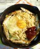小いわし･白菜の月見焼きうどん