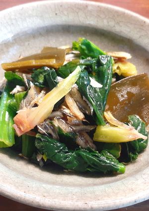 SDGs　出し殻煮干し＆昆布の青菜炒め-レシピのメイン写真