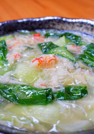 毛ガニのチンゲン菜炒め-レシピのメイン写真