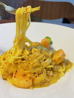 かぼちゃとエビのクリームパスタ-レシピのメイン写真