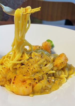 かぼちゃとエビのクリームパスタ-レシピのメイン写真
