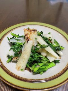 長芋と春菊のうま塩炒め-レシピのメイン写真