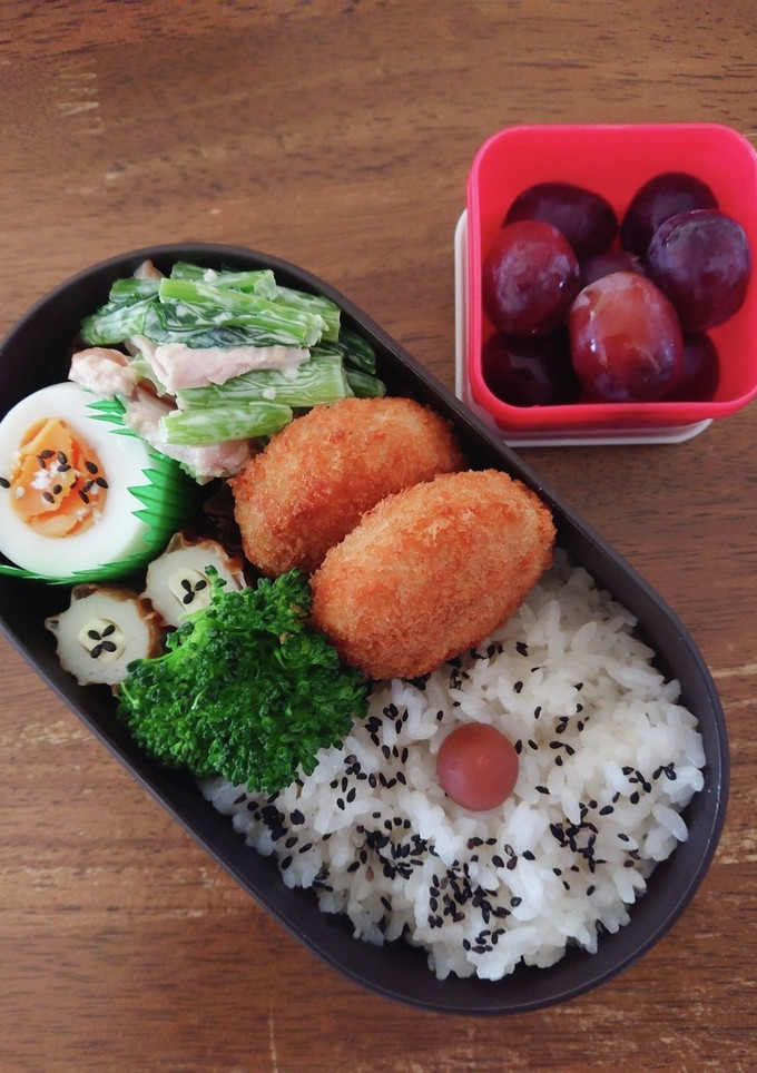 JK☆小松菜とハムのマヨネーズ和え弁当♪-レシピのメイン写真