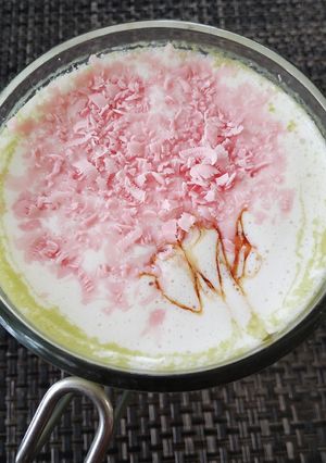 ピンクのサクラ咲く♪幸せの桜ラテアート-レシピのメイン写真
