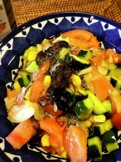 簡単!もずくとカラフル野菜のポン酢和え-レシピのメイン写真