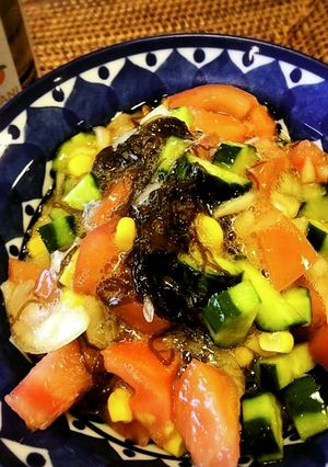 簡単！もずくとカラフル野菜のポン酢和え-レシピのメイン写真