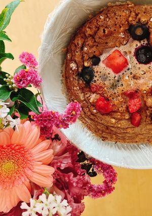 簡単！プロテイン＆オートミールパンケーキ-レシピのメイン写真