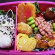 今日のキャラ弁(春のトトロ&くろすけ)