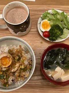 献立 朝ごはん 麻薬玉子-レシピのメイン写真