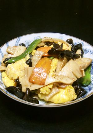 竹の子入り木須肉蛋キクラゲと卵の炒めもの-レシピのメイン写真