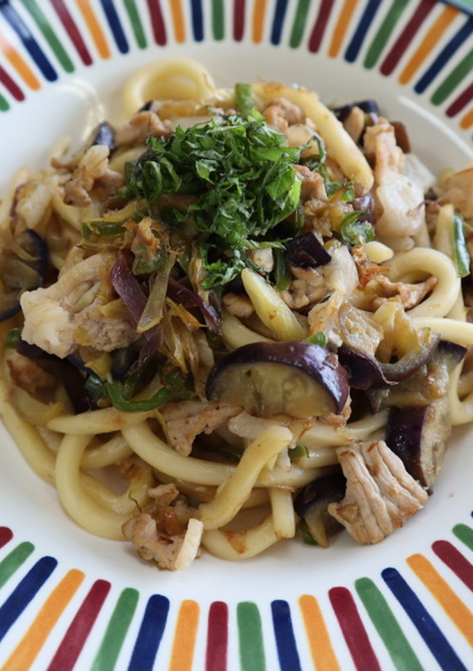 なすと豚肉の焼きうどん-レシピのメイン写真