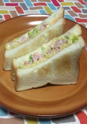 超簡単☆旨味堪能！アムロ風味噌ハムサンド-レシピのメイン写真