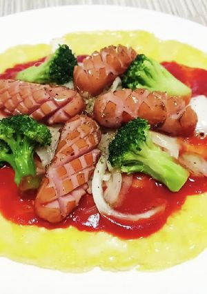 超簡単！フランクフルトのオープンオムレツ-レシピのメイン写真