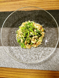 ヨウサマの減塩菜の花と湯葉の南高梅和え-レシピのメイン写真