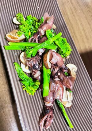ホタルイカと菜の花の春炒め-レシピのメイン写真
